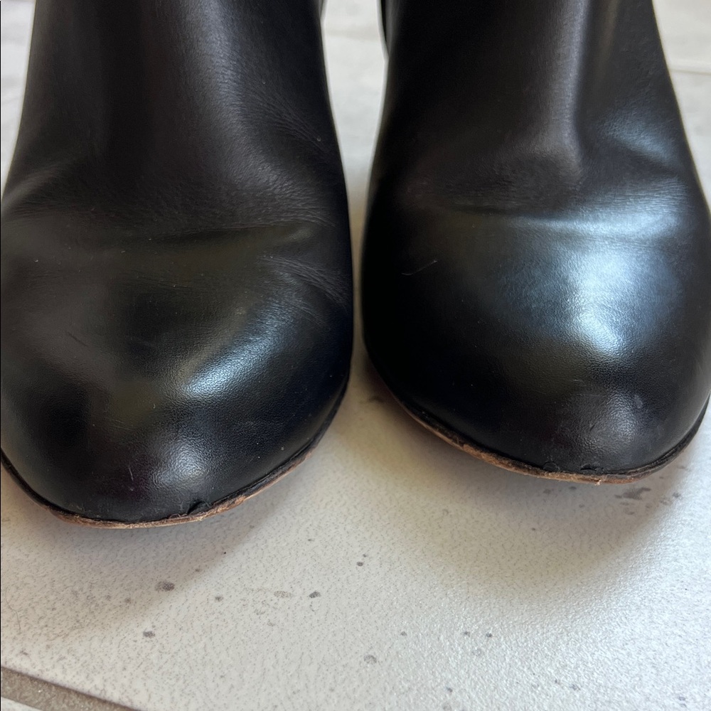 Salvatore Ferragamo Black Heeled Boots with Gold Heel - Picture 7 of 14